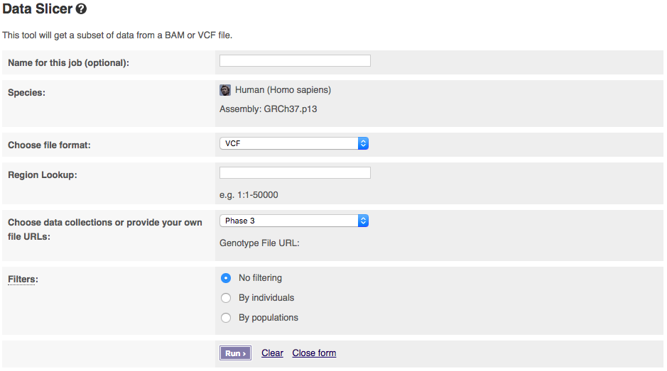 data slicer input field